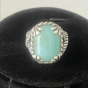 Carolyn Pollack Relios Sterling Silver 925 Blue Amagonite Gemstone Ring